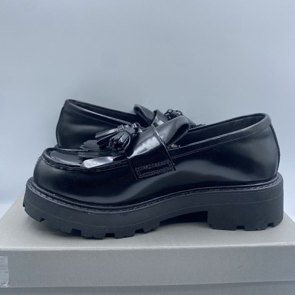 Vagabond Cosmo 2.0 Loafers Women 9 EU 39 Black Tassel Shoes Chunky Sole Boho NWB - Picture 10 of 15